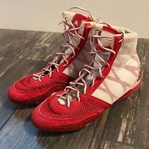 Adidas Pretereo 3 Wrestling Shoes Red White Men's Sz 4.5